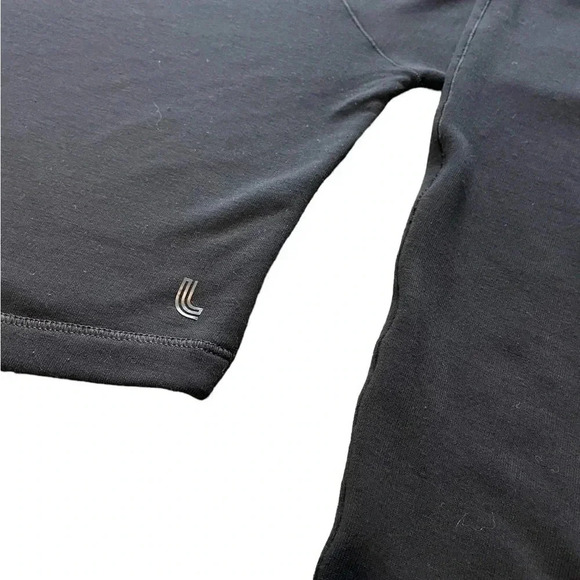 Lole Cropped Wool  Blend Mock Neck Black Crop Top Size Large - Picture 5 of 7